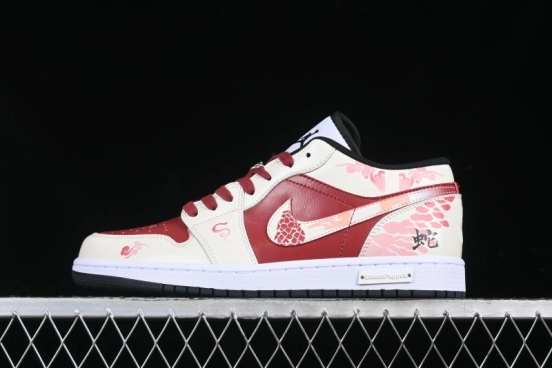 Nike Air Jordan 1 Low OG Retro Basketball Shoes Snake Year Limited Edition - 553558-132