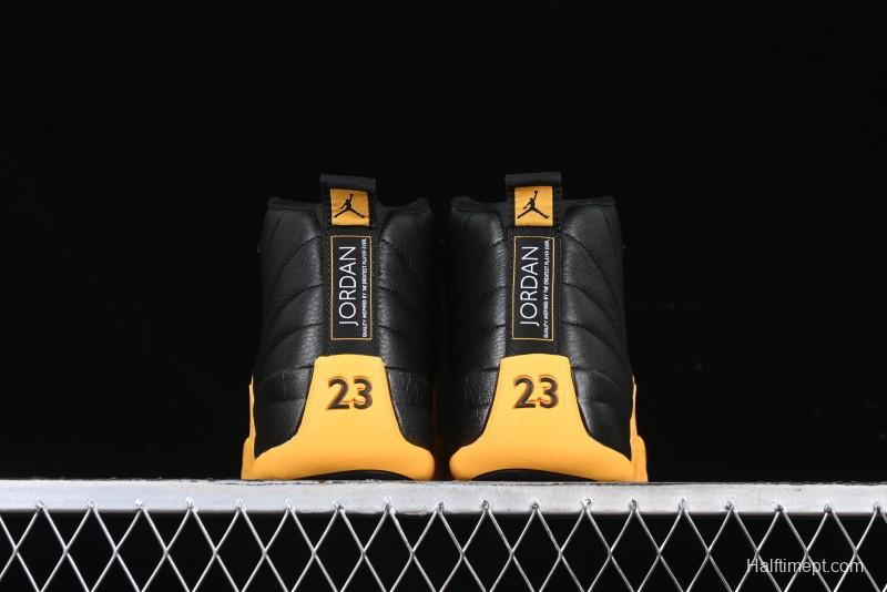 Nike Air Jordan 12 Retro Basketball Shoes in Black and Yellow - 130690-070