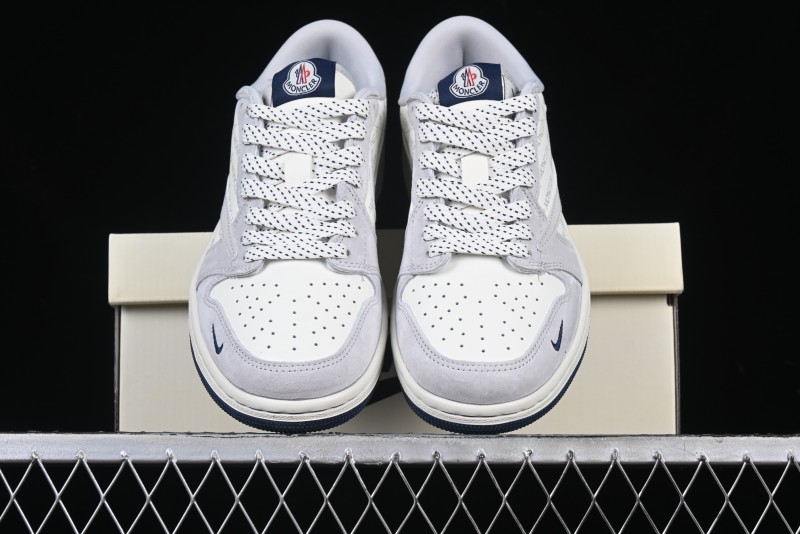 Nike Travis Scott x Fragment Design x Air Jordan 1 Low OG SP AJ1 Moncler Collaboration White Grey Low Top Casual Sneakers - AG3702-806