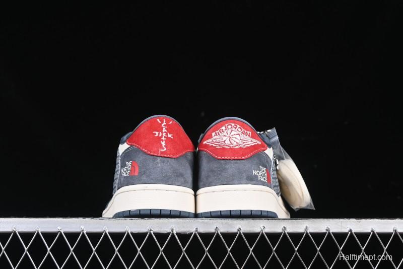 Nike Travis Scott x Fragment Design x Air Jordan 1 Low OG SP AJ1 CDG White Grey Low Top Casual Sneakers - DM9288-005