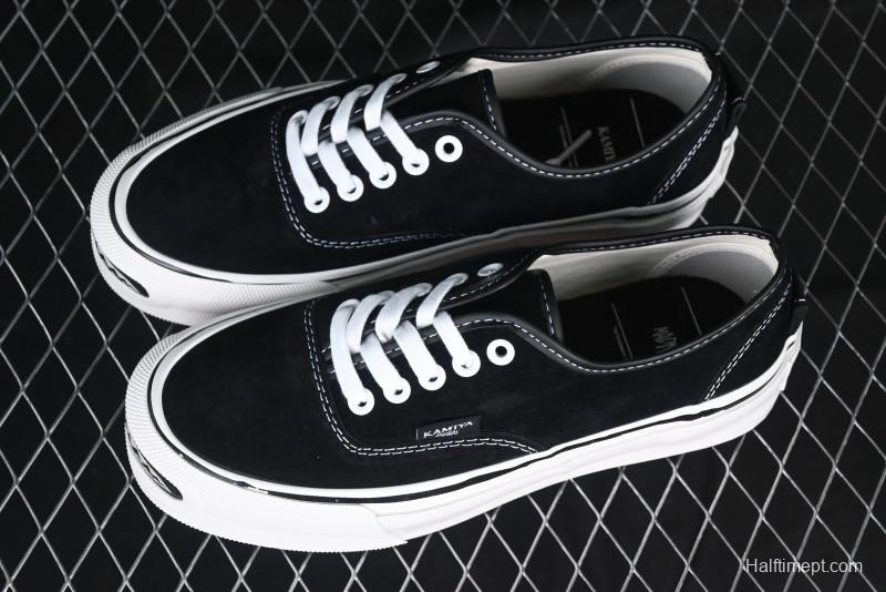 Kamiya Vulcanize Sneaker 23AW High-End Line Mihara Yasuhiro Dissolve Black White Suede Casual Low-Top Canvas Shoes - M.C3