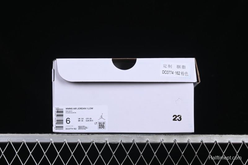 Nike Air Jordan 1 Low AJ1 Custom White Pink Low-Top Casual Lifestyle Sneakers - DC0774-162