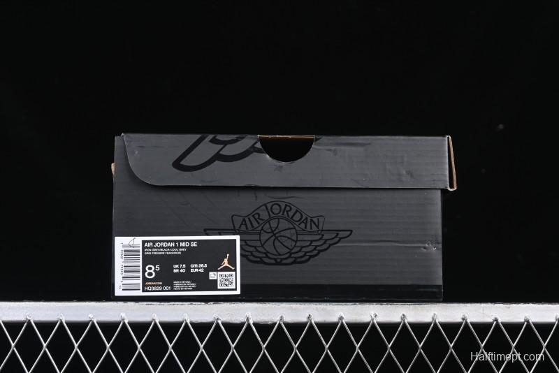 Nike Air Jordan 1 Mid Basketball Shoes in White Grey Brown Casa 93 Colorway - HQ3829-001