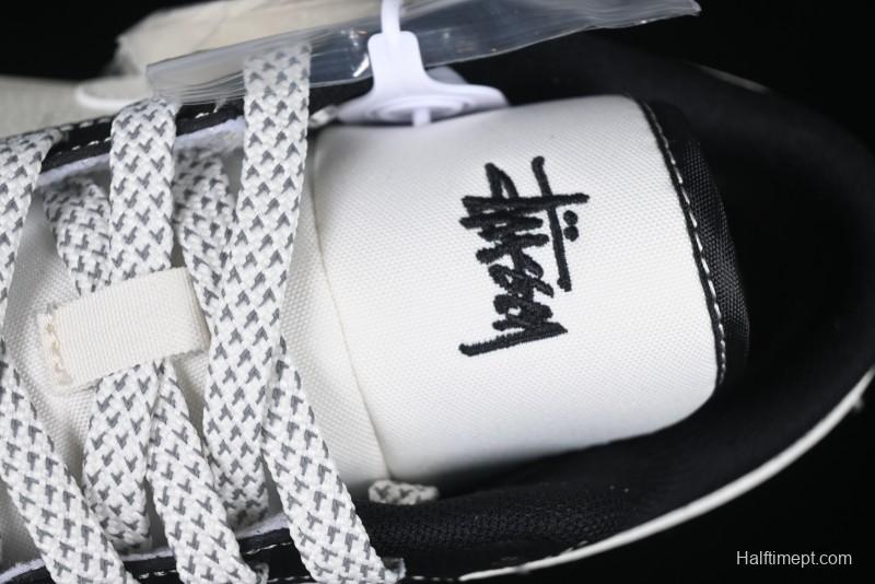 Nike Air Jordan 1 Low AJ1 Stussy White Black Leather Retro Basketball Shoes - XX3318-507