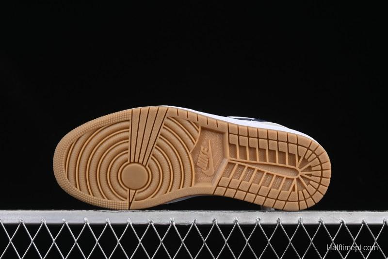 Nike Air Jordan 1 Low AJ1 Casual Sneakers with Cream and Blue Accents - 553558-146