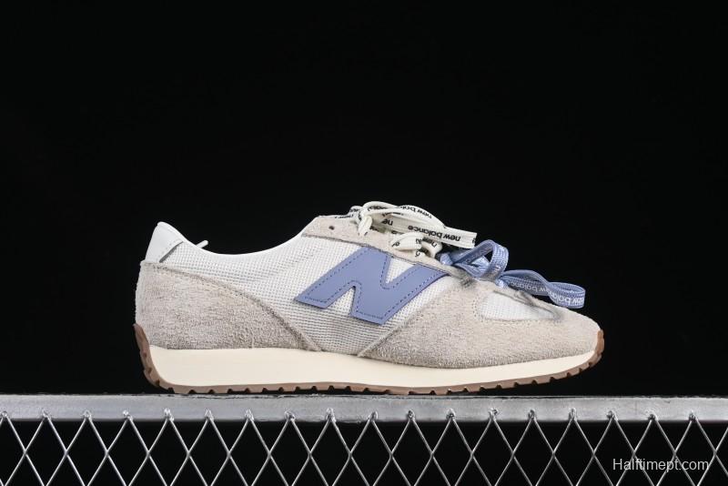 New Balance 237 Heritage Sneakers - Suede and Mesh in Muted Gray with Blue Accents