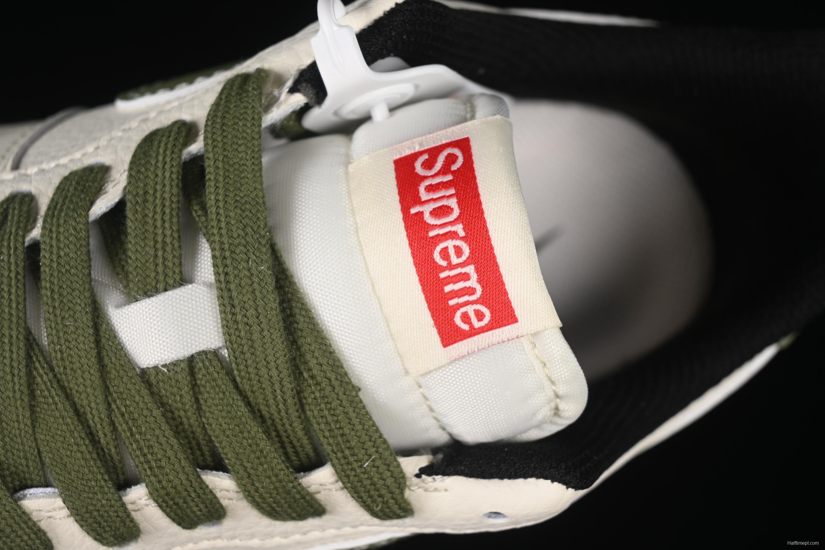 Nike Air Force 1 '07 Low Supreme Collaboration Military Green Red Logo Casual Sneakers - XS1958-566