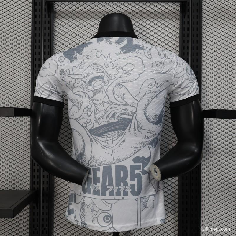 Player Version 2025 Japan White with One Piece Gear 5 Design Jersey