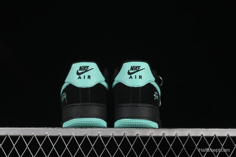 Nike Air Force 1 '07 Low Stussy Collaboration Tiffany Blue Casual Sneakers - DF0188-045