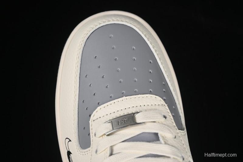 Nike Air Force 1 '07 Low Supreme Collaboration Beige Gray Building Blocks Casual Sneakers - XS1958-568