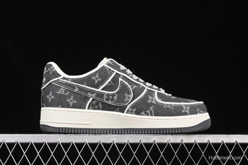 Nike Air Force 1'07 Low LV Collaboration Black Denim Casual Sneakers - SC9207-530