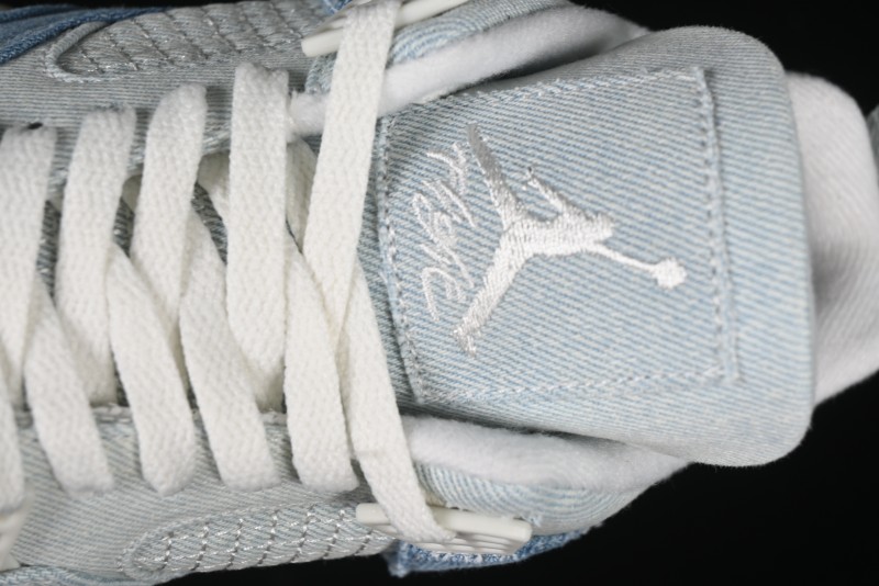 Nike Air Jordan 4 Retro Denim "Worn Blue" Sneakers with Distressed Wash Finish - IB6716-100