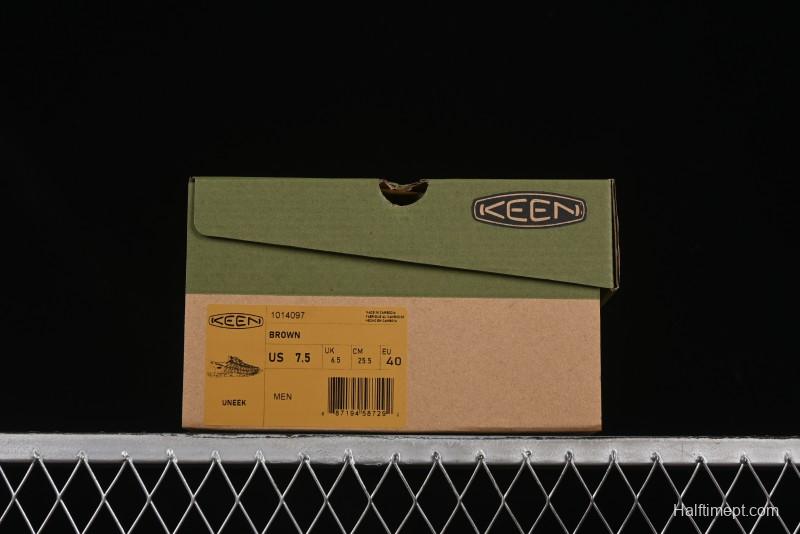 Keen Uneek Flat-M Woven Elastic Outdoor Sandals for Hiking and Water Activities - 1014097 Brown