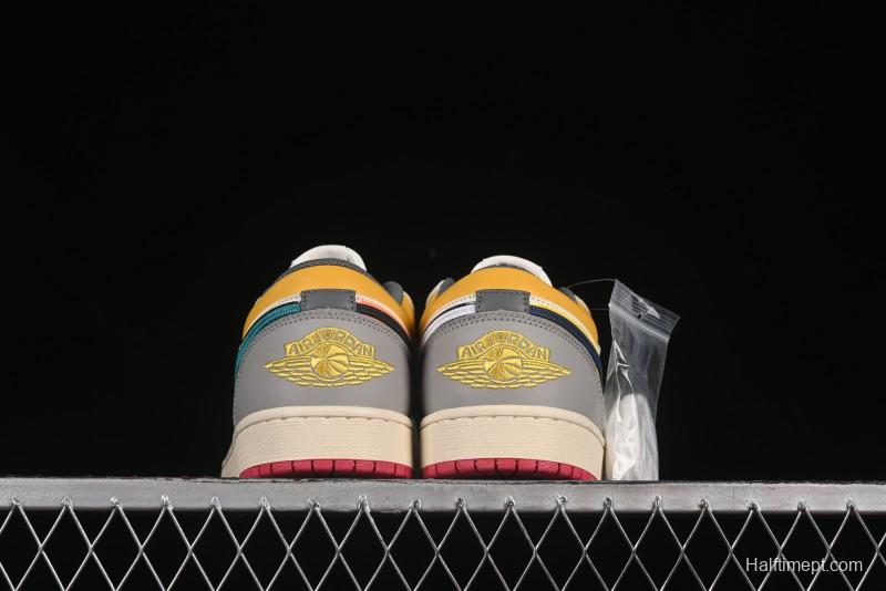 Nike Air Jordan 1 Low AJ1 Mismatched Swoosh Casual Sneakers - HV4511-133