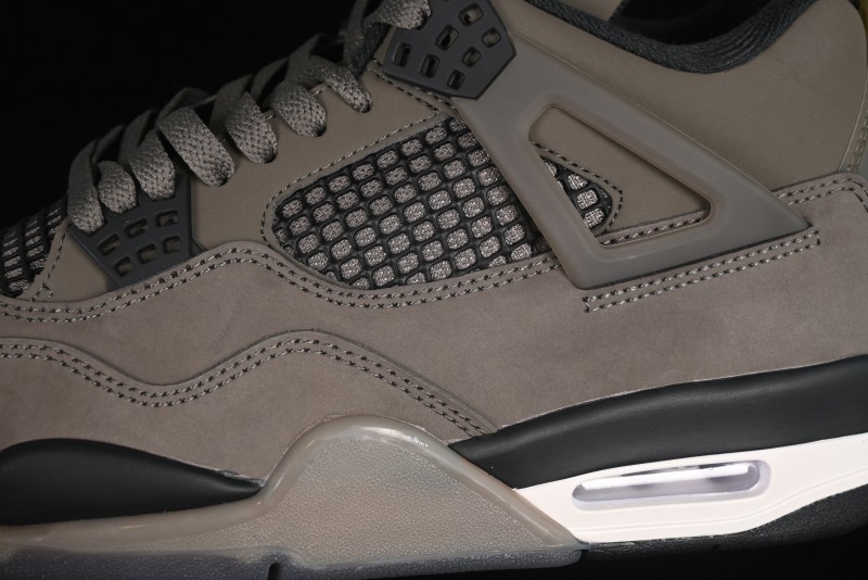 Nike Air Jordan 4 Retro Sneakers in Cave Stone Brown Suede with Black Mesh - FV5029-200