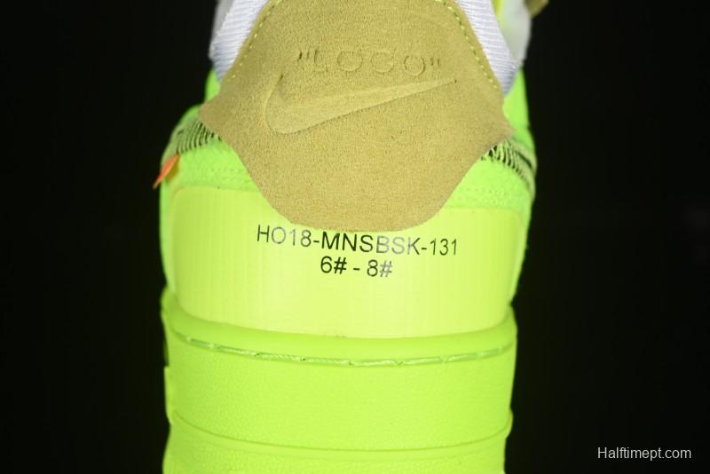 Nike Off White x Air Force 1 Low OW Collaboration Transparent Yellow Sneakers - AO4606-700