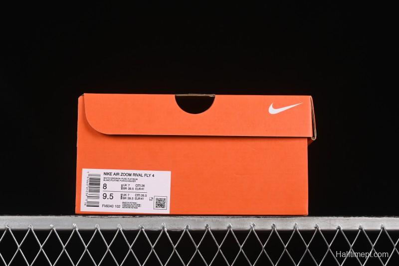 Nike Zoom Rival Fly 4 Lightweight Responsive Running Shoes with Flyknit and React Technology - FV6040-102