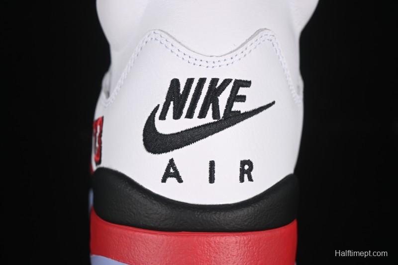 Nike Air Jordan 5 Retro Basketball Shoes Fire Red Black Tongue - HQ7978-101