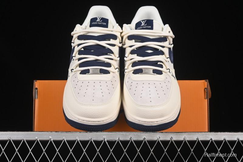 Nike Air Force 1 '07 Low LV Collaboration Blue Swoosh Drawstring Casual Sneakers - DM6868-083