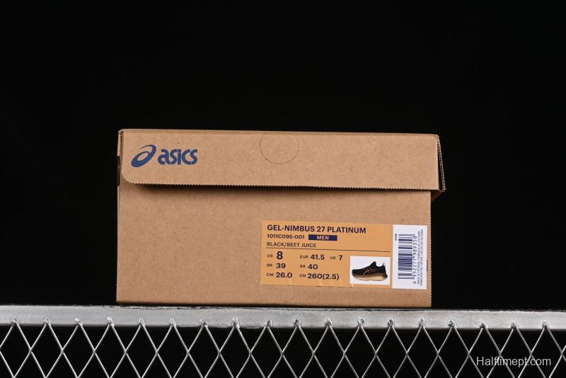 Asics Gel-Nimbus 27 Retro Breathable Casual Shoes Cushioned Durable Running Shoes for Men - 1011C095-001