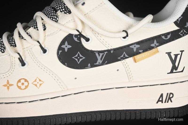 Nike Air Force 1 '07 Low LV Collaboration Blue Swoosh Drawstring Casual Sneakers - DM6868-061