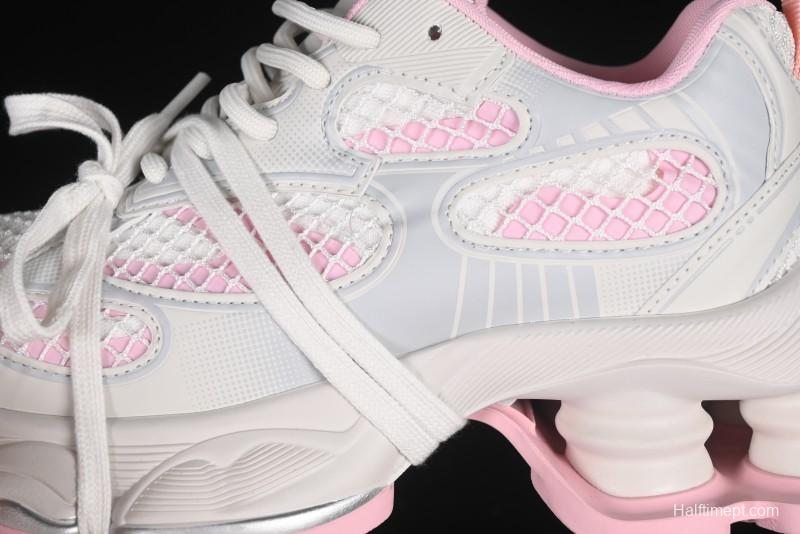 GG-CC Starry Sky Particle Silver White Lace-up Hollow Out Chunky Sneakers with 5cm Height Boost - G25U9778