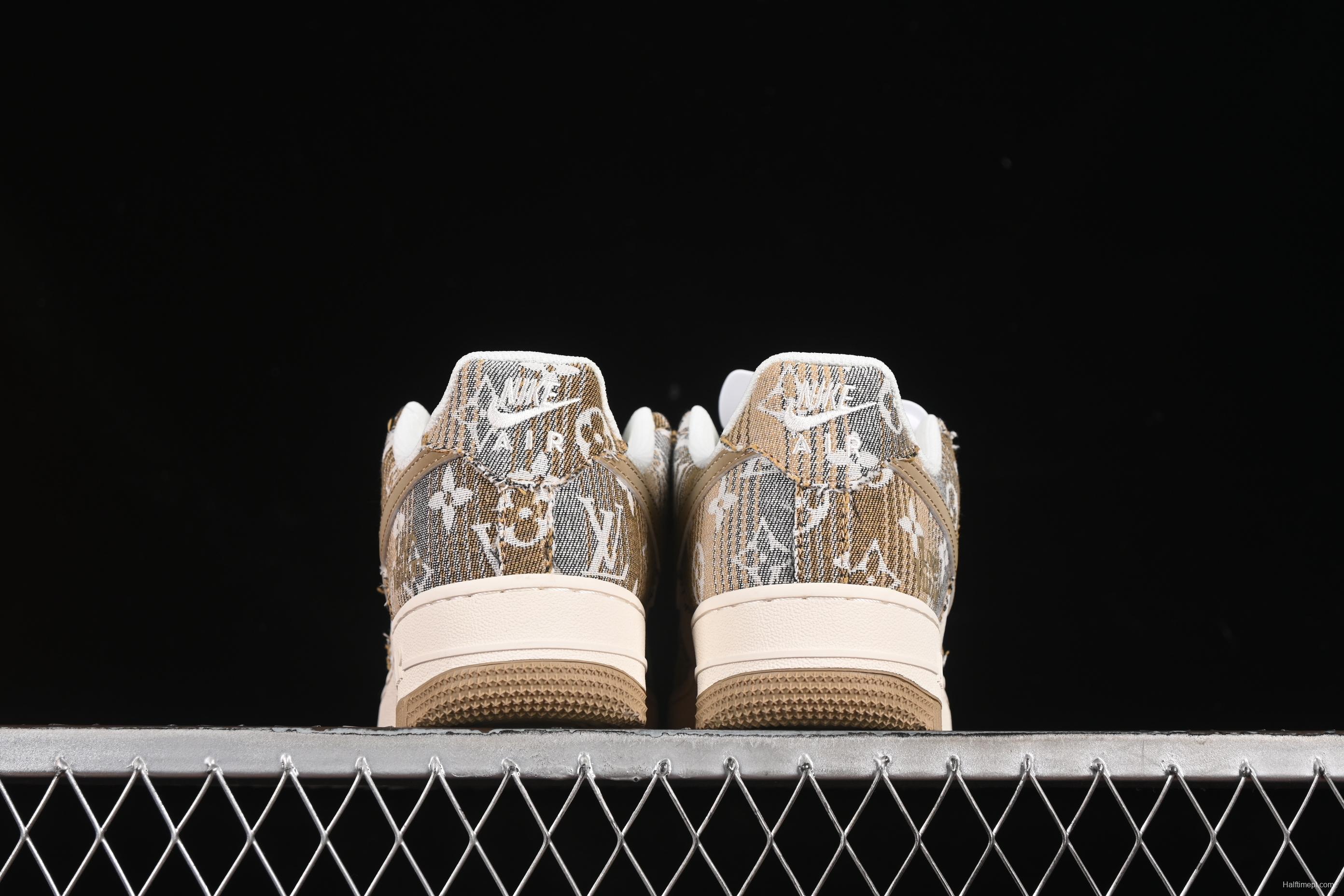 Nike Air Force 1'07 Low LV Collaboration Khaki Print Denim Casual Sneakers - XS1958-582