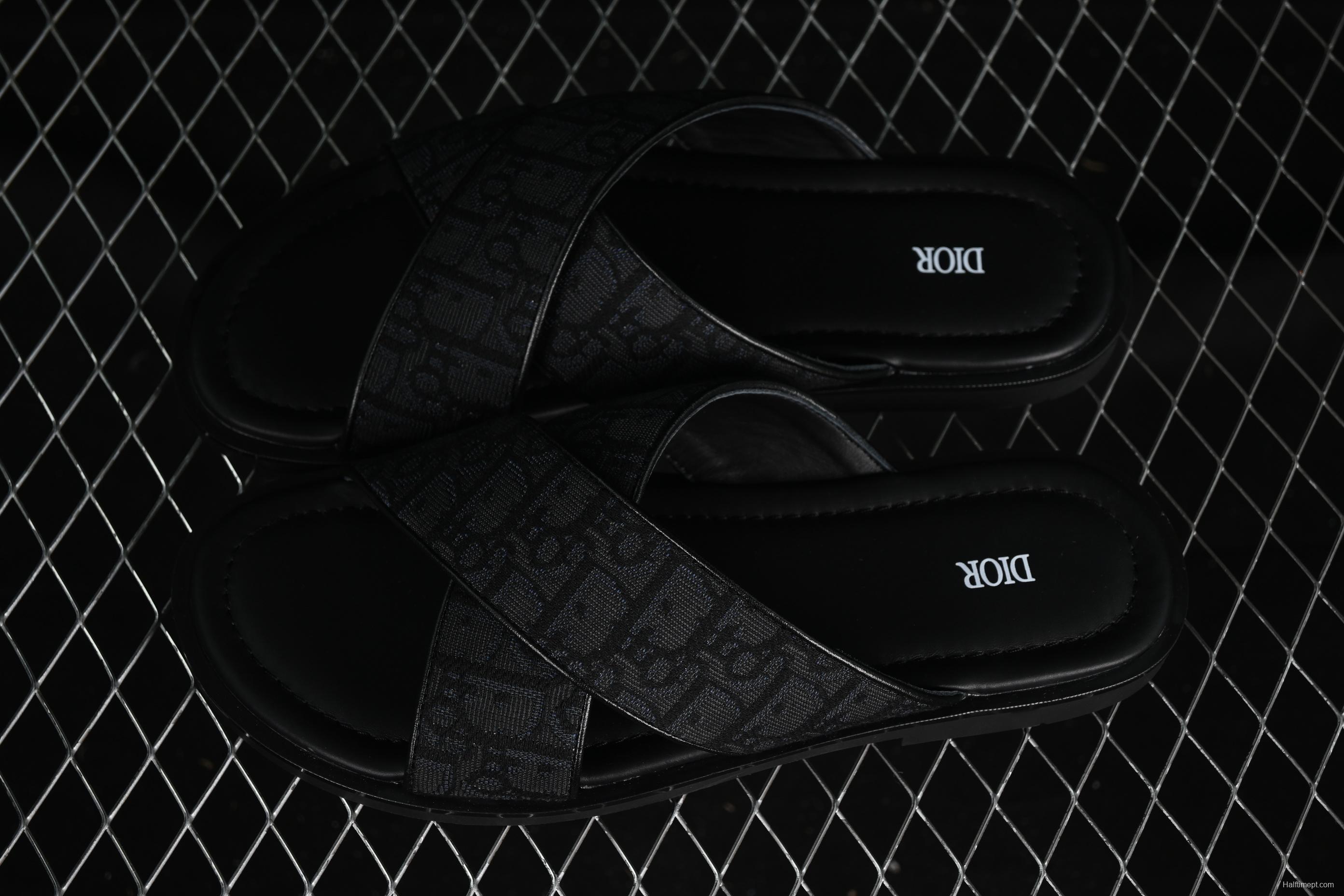 Dior Alias Oblique Summer Men's Lace-Up Casual Sandals with Cross-Strap Design - 3SA126ZSA