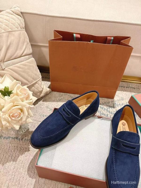 2025 Women LP Navy Suede Loafers LY00320