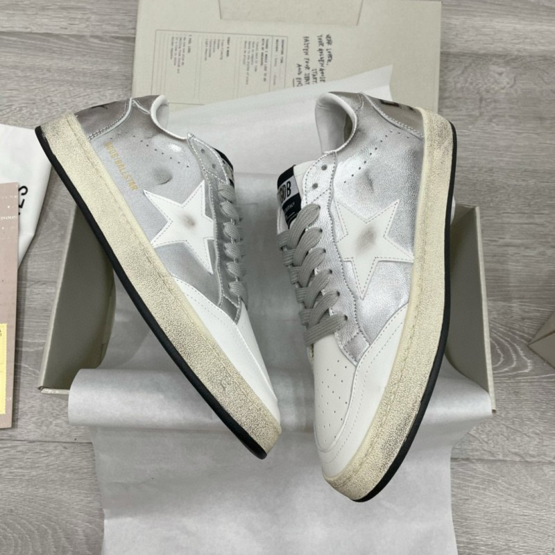2024 Unisex GGDB White Silver Leather Low Top Sneakers MJ00260