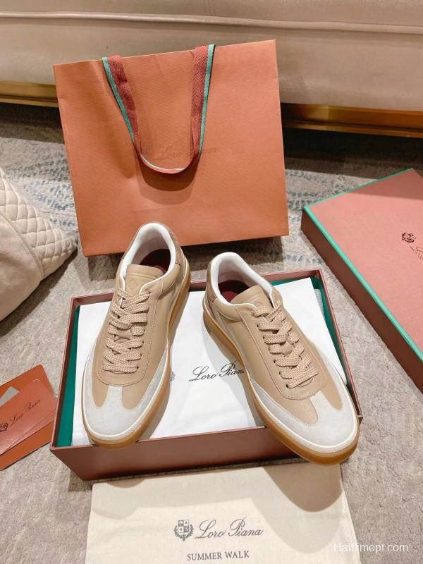 2025 Unisex Le Parmentier Beige White Leather Sneakers Top Version LY00320(F)/LY00330(M)