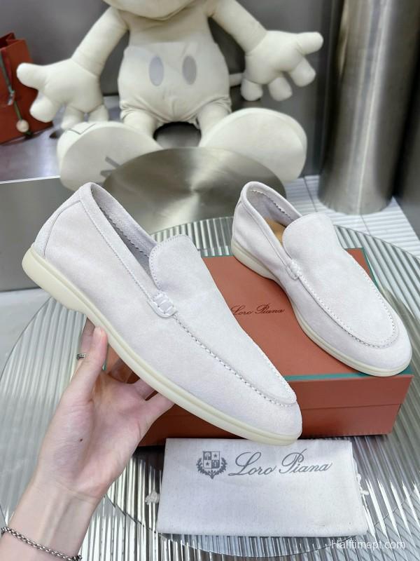 2024 Unisex LP White Suede Loafers MJ00270