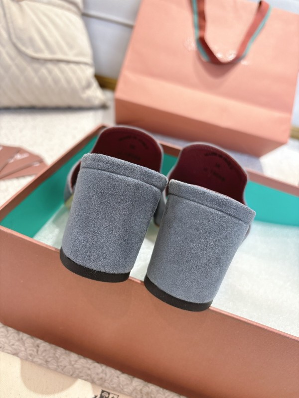 2025 Women LP Blue Suede Sandals