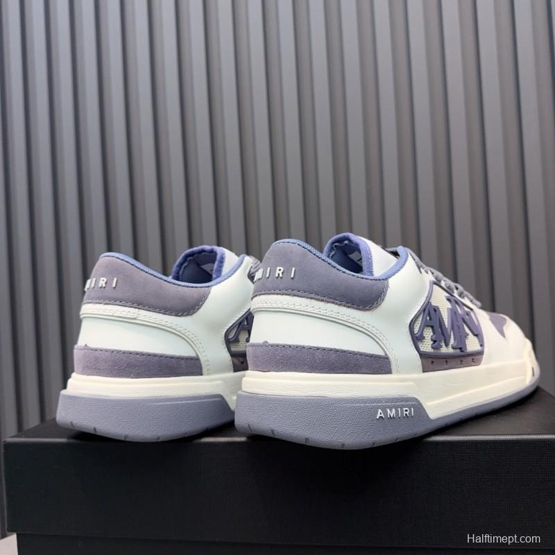 2025 Unisex Amiri White Grey Leather Sneakers MJ00360