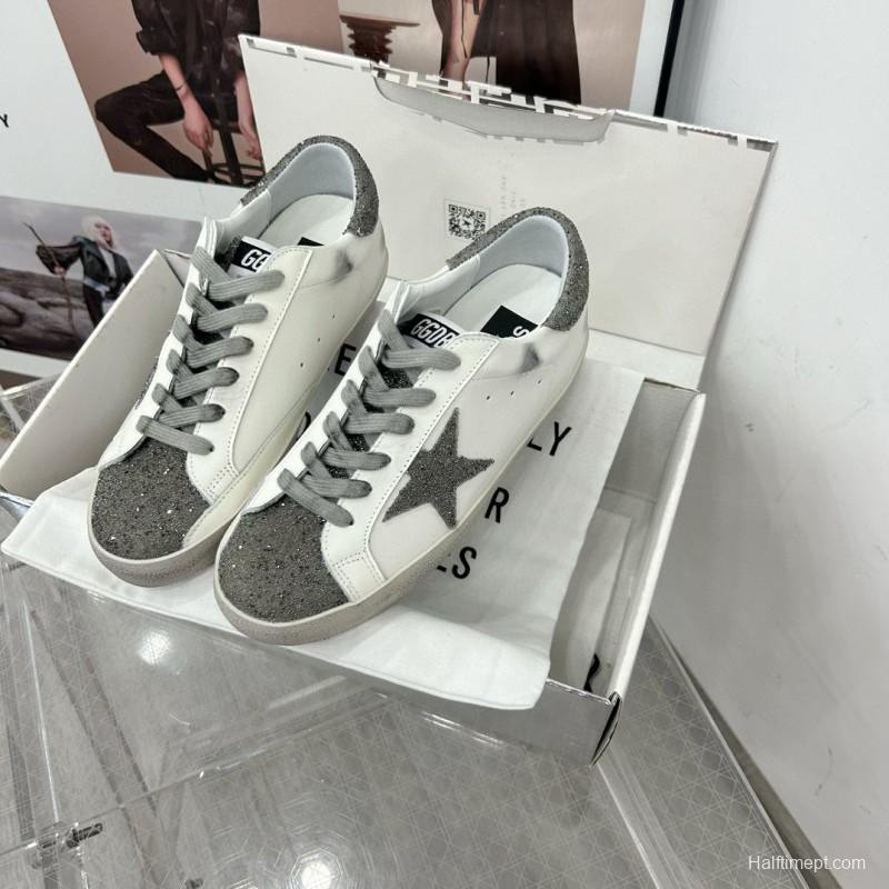 2025 Women GGDB White Grey Leather Suede Sneakers LY00360