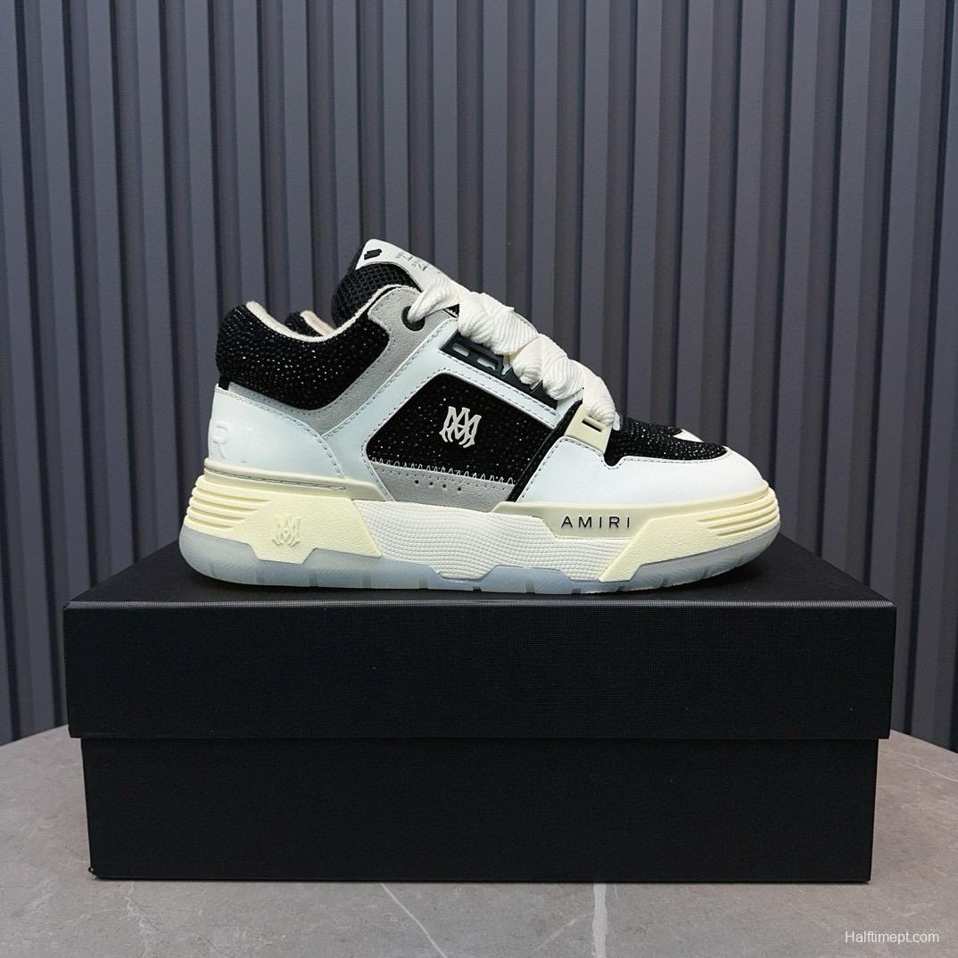 2024 Unisex Amiri Black White Leather Sneakers MJ00410