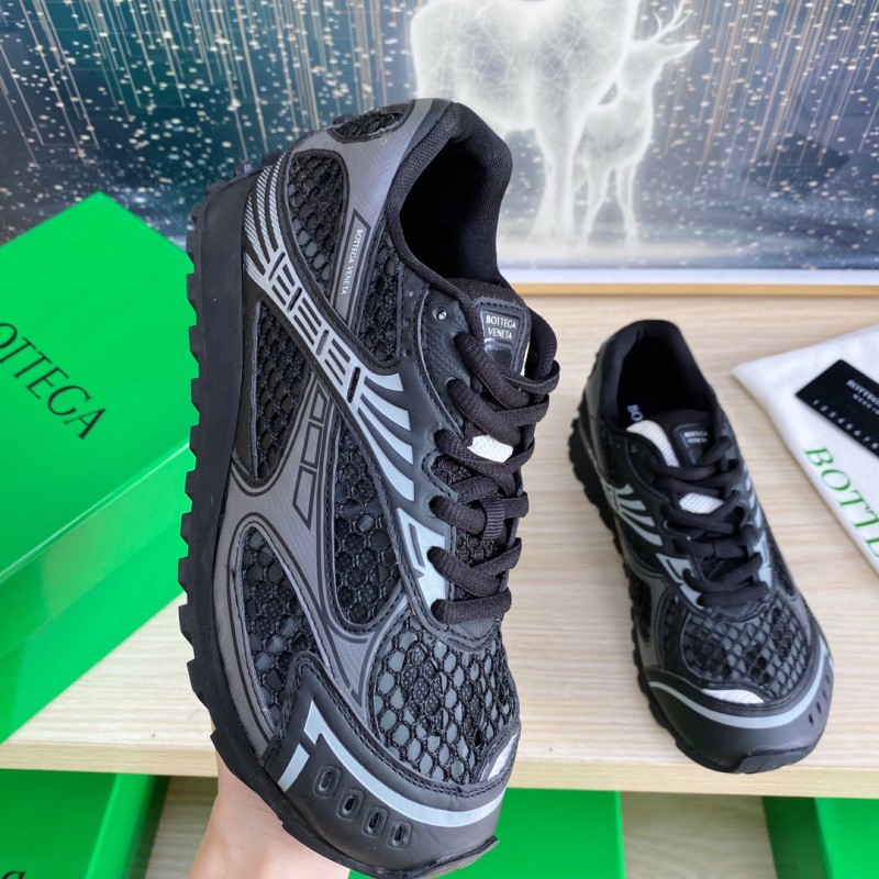 2025 Men BV Black Mesh Leather Sneakers LY00310