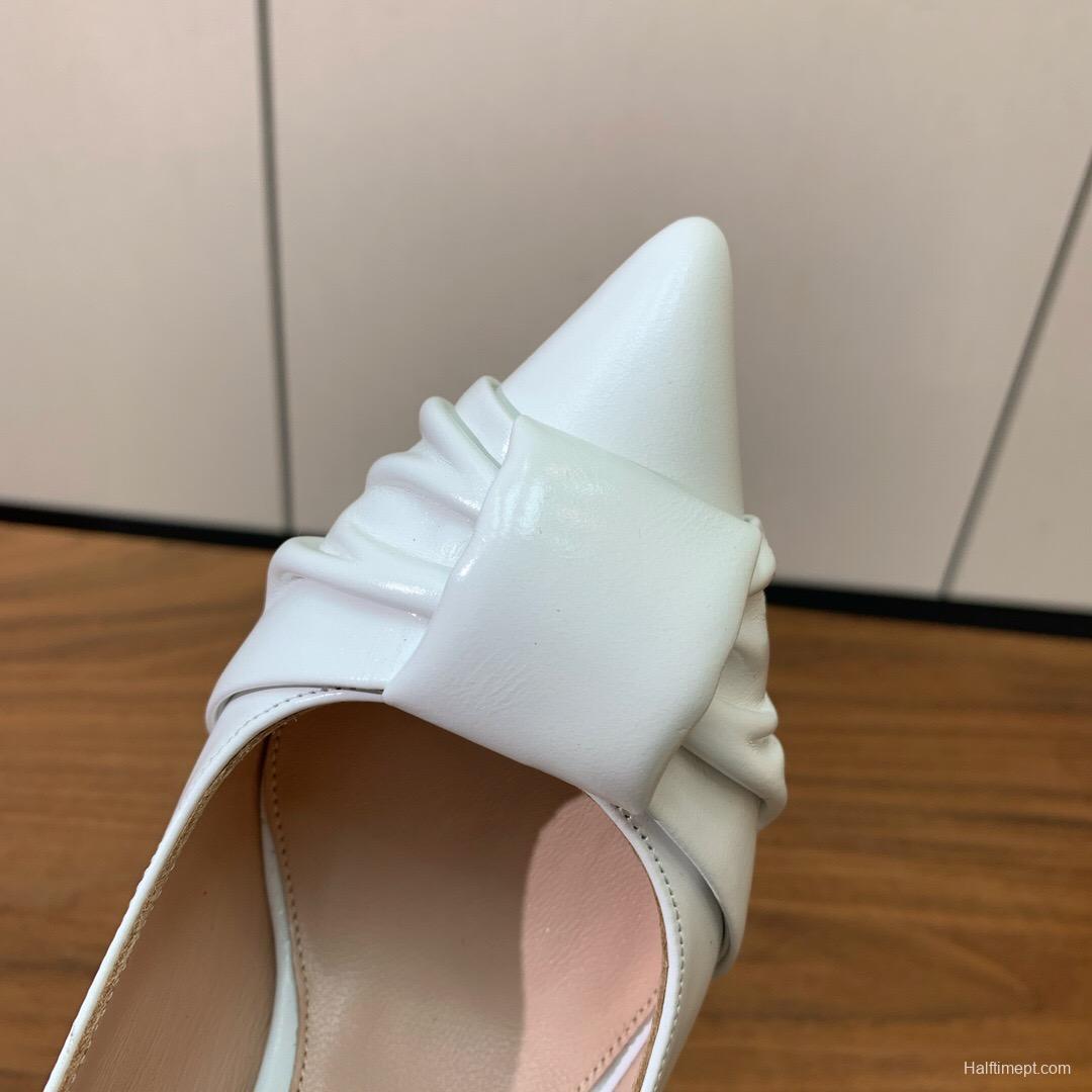 2025 Women Gianvito Rossi White Leather Pumps KFY00300