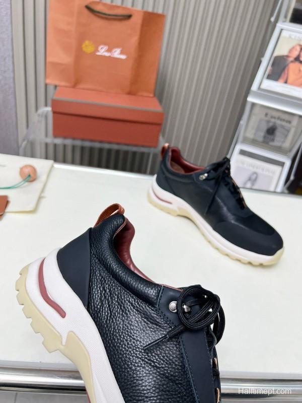 2024 Men Le Parmentier Black Leather Silk Outdoor Casual Hiking Shoes MJ00350