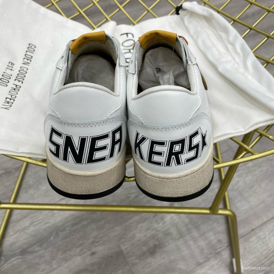 2024 Unisex GGDB White Brown Leather Sneakers MJ00260