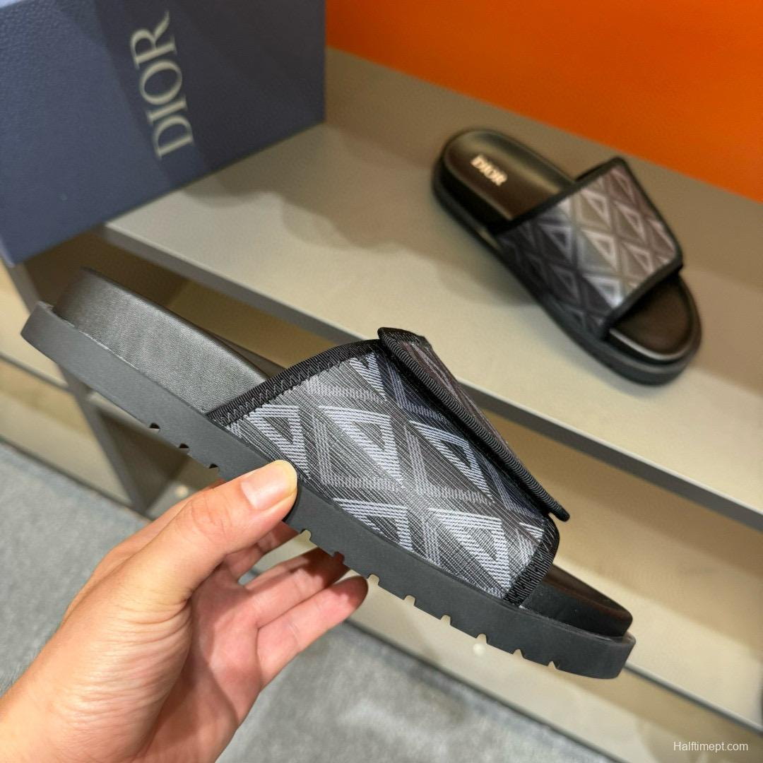 2024 Dior Black Mesh Slippers MJ00180