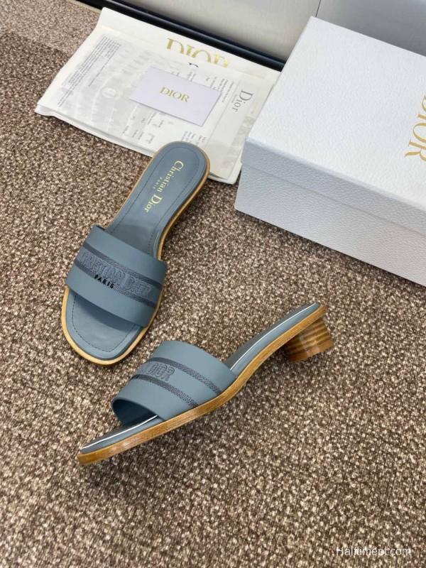 2025 Slippers Dior Gray Fabric Slippers
