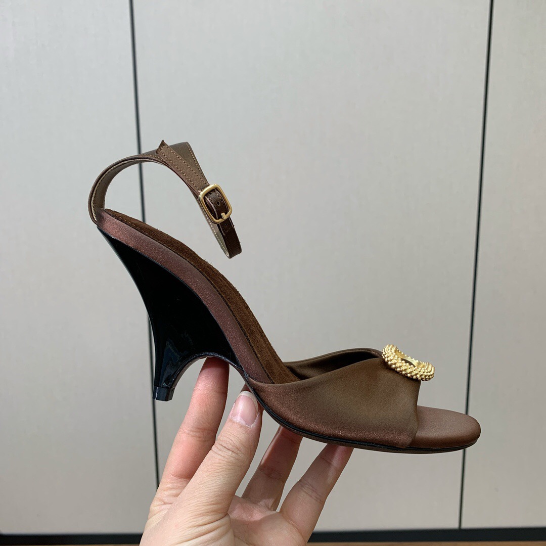 2025 Women Le Parmentier Brown Leather Sandals KFY00280