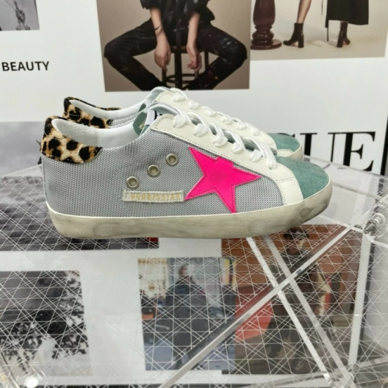 2025 Women GGDB Grey White Pink Suede Canvas Sneaker
