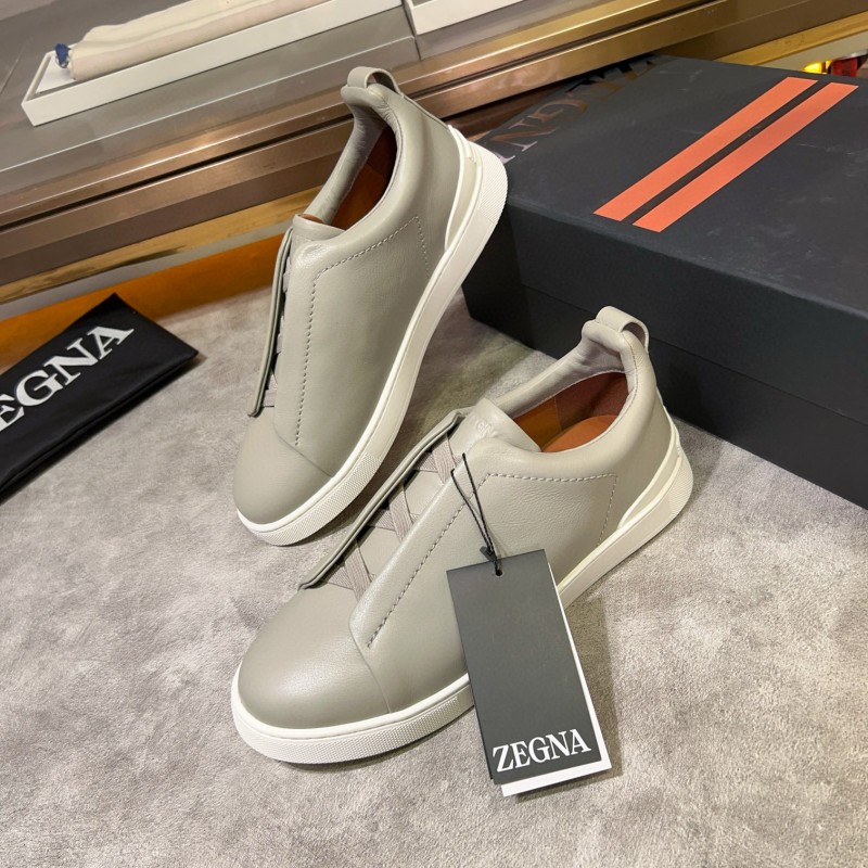 2024 Men Ermenegildo Zegna White Leather Sneakers MJ00280