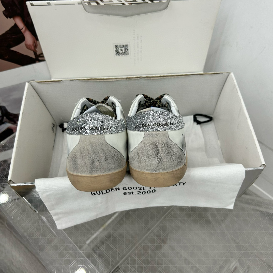 2025 Women GGDB White Grey Leather Sneakers