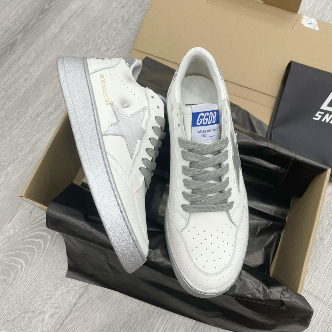 2024 Unisex GGDB White Grey Leather Sneakers MJ00260