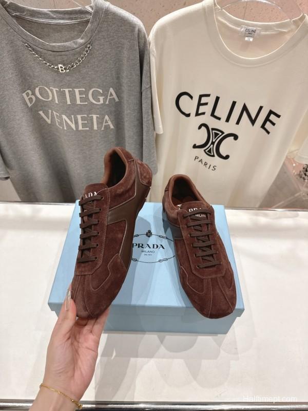 2025 Unisex Prada Brown Suede Casual Shoes