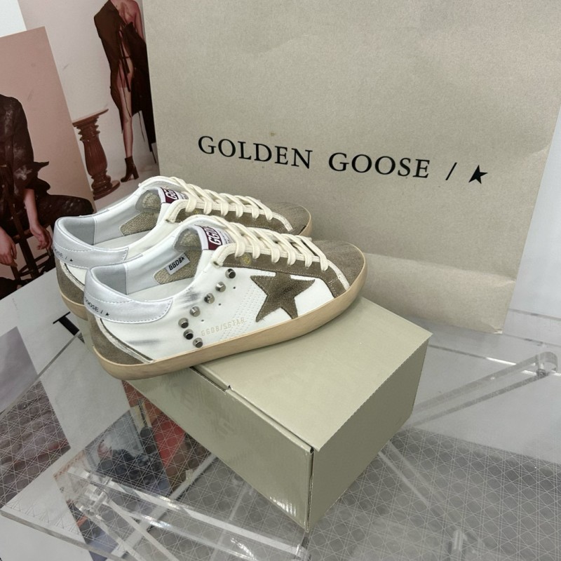 2025 Women GGDB White Beige Suede Leather Sneakers MJ00260