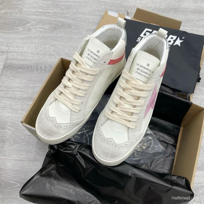 2024 Unisex GGDB White Pink Red Leather Suede High Top Sneakers MJ00300